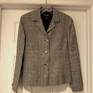 Rafaella Black and White Plaid Linen Blazer 6